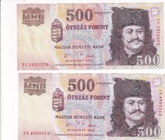 2006.- 2 X 500 forint - nem használt állapot - 1956.- forradalom