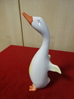 Hollóházi porcelán figura, kézzel festett liba, magassága 18 cm. Jókai
