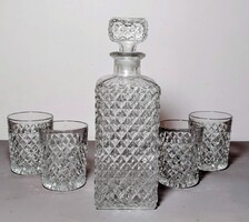 1970 üveg whiskys készlet,  dekanterből és öt pohár ALKUDHATÓ