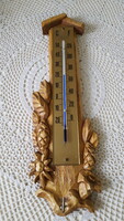 Régi,fából faragott fali hőmérő