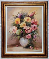 Varga Szidónia "Színes csokor" festmény minőségi keretben, ingyen postával