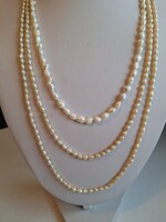 3soros édesvizí tenyésztett gyöngy nyaklánc,18kar aranyozott kapoccsal