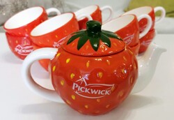 Régi Pickwick epres teáskanna 10db csészével