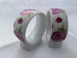 Adler porcelán rózsás szalvéta gyűrű pár dobozában