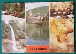 Lillafüred részletek, kisvasút, vízesés, barlang,  Palotaszálló, postatiszta képeslap