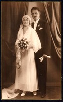 Régi esküvői fotó képeslap a 30-as évekből ELIT fényképészet Szolnok