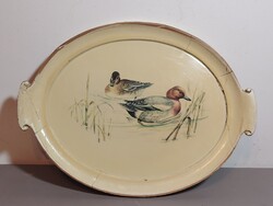Vintage wooden duck-themed tray from 1970. NEGOTIABLE
