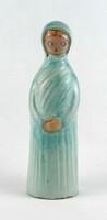 1Y603 Zöld köpenyes nőalak jelzett Berkovits Anna kerámia figura 19 cm