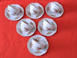 Ritka! Zsolnay vadrózsa mintás teás csésze aljjal