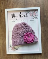 Női sapka, kézzel kötött-eper fagyi