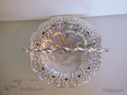 KOSÁR -  EZÜSTÖZÖTT - " CSIPKÉS SZÉL " - 17 cm + FÜL 12 cm - NÉMET - HIBÁTLAN