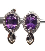 925 ezüst ametiszt fülbevaló