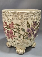 Zsolnay kézzel festett Orchidea mintás porcelán kaspó