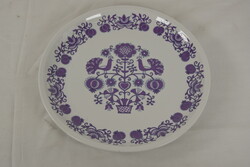 Retro Alföldi porcelán, lila színű pávás falitányér A402