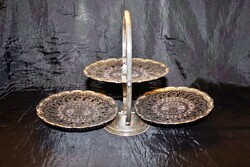 Régi jelzett ezüstözött összecsukható asztali kínáló