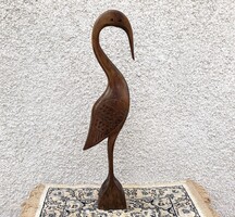 Retro faragott gém, fából készült madár, 35,5 cm
