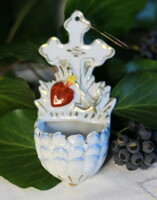 Antik porcelán szenteltvíz tartó