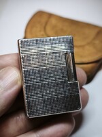 Ezüstözött Gyönyörű St .Dupont Luxus Öngyújtó (nèzd meg a videót hanggal) Eredeti Bőr táskájával