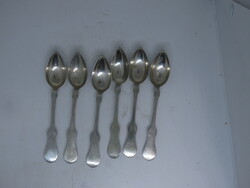 6 db magyar ezüst teás kanál