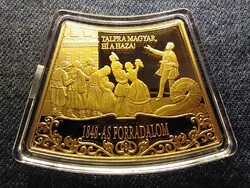 Történelmi esemény éremkollekció - 1848-as forradalom aranyozott PP emlékérem
