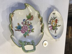 Liciten Herendi Viktória mintás és virág mintás hamuzó tálak