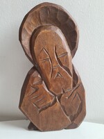 Szent Péter faragott hárs falikép Németh Kálmán tanítványa Fodor Mária alkotása 1960as évekből