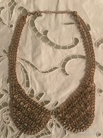 NYAKLÁNC - GALLÉR ALAKÚ - FRANCIA - FÉM - STRASSZ - 51 x 6 cm - RETRO - HIBÁTLAN