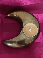 Hold alakú réz asztali gyertyatartó