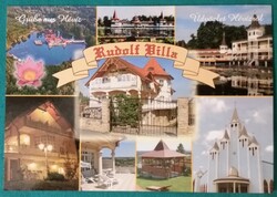 Hévíz, Rudolf Villa reklám, gyógyvíz,  postatiszta képeslap