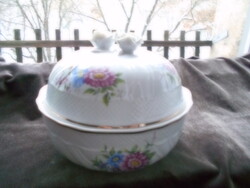 Hollóházi nagy méretű Hajnalka mintás édesség, keksztartó