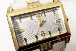 POLICE Elevation extravagáns bőr szíjas női karóra, szép állapotban