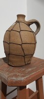 Antik drótozott népi kerámia kancsó