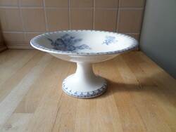 Antik Sarreguemines FLORE porcelán talpas kínáló 21,5 cm