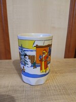 Zsolnay mikulásjelenetes bögre 2