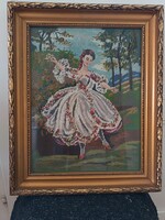 Szép goblein, 45x56! cm Goblein, csodás kerettel. Kisautó, játék csere is érdekel