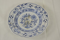 Régi kék-fehér Meisseni, hagyma mintás porcelán tányér A408