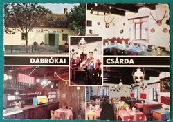 Dabrókai Betyár Csárda, 1974, magyaros ételek, cigányzene, reklám, írott képeslap
