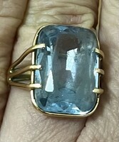 14 k arany gyűrű akvamarinnal