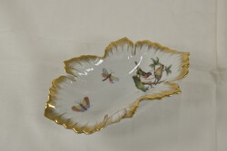 Herendi porcelán Rothschild mintás szőlőlevél tálka A408