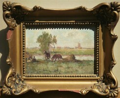 (K) Hárencz János (20.sz.első fele) : Pihenő csikósok