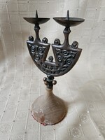 Iparművészeti bronz gyertyatartó