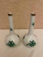 Herendi porcelán zöld Apponyi mintás vázák
