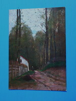 Képeslap / Művészlap, Festmény motívum; Paál László: Reggel az erdőben