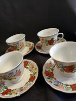 Tipikus Kalocsai jelellegű 4 db Kinai kávés alátétekkel