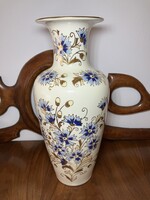 CSODÁS ZSOLNAY VÁZA BÚZAVIRÁG MINTÁS DÍSZÍTÉSSEL