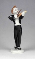 1Y646 Régi Hollóházi porcelán figura hegedülő fiú 14.3 cm