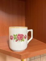 Gyönyörű Zsolnay rózsás porcelán bögre  nosztalgia darab paraszti