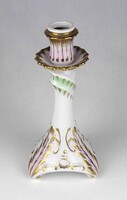1Y647 Aranyozott Hollóházi porcelán gyertyatartó 19.5 cm