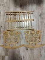 Régi különleges mintájú baba bölcső