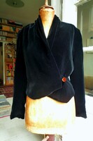 Vintage Jil Sander bársony blézer 38-as fekete bársony zakó kabát felső